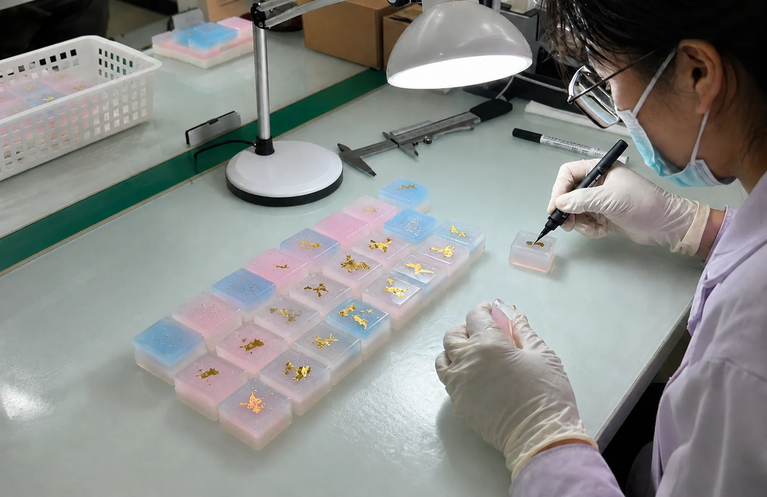 Mahjong tile quality inspection and dimensional checking