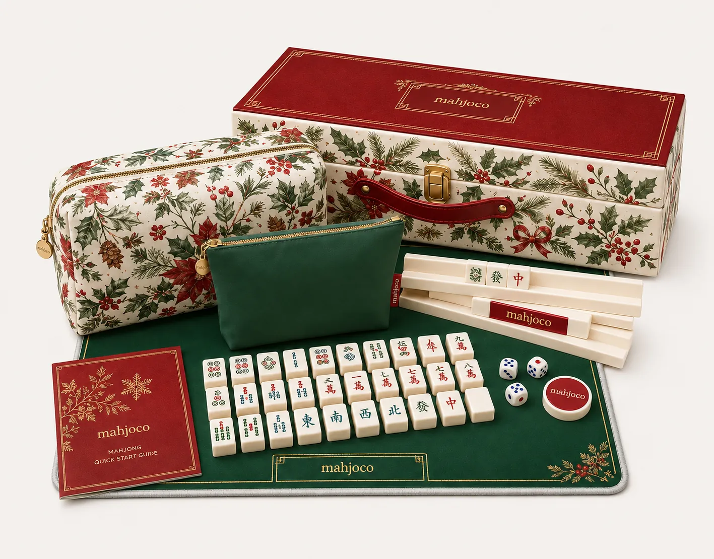 Christmas travel mahjong set
