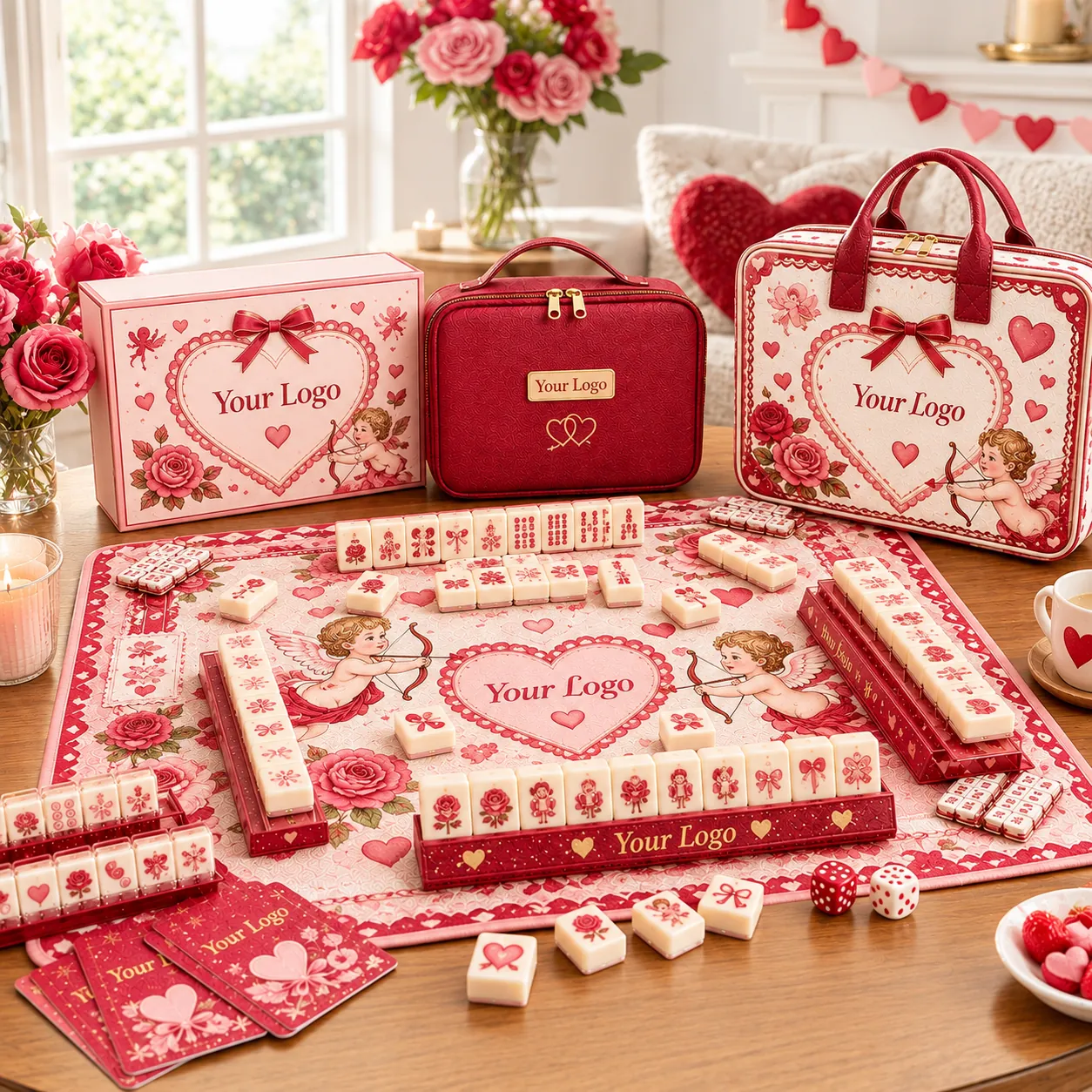 Valentine mahjong set feature