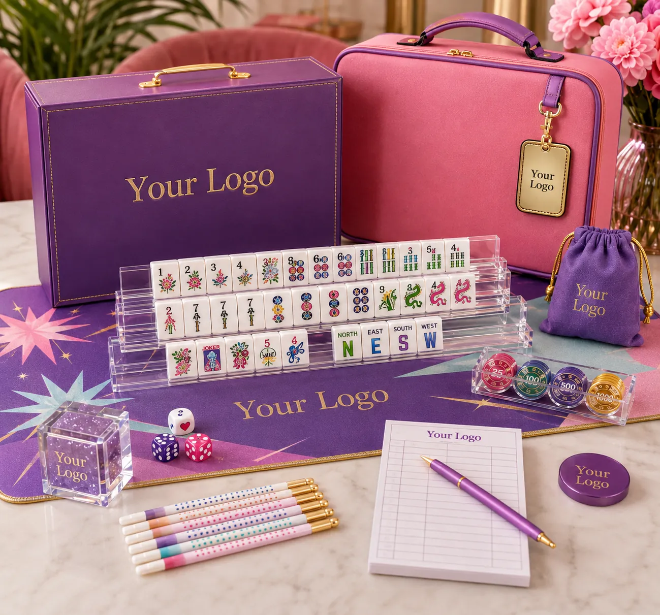 Mahjong branding and logo application