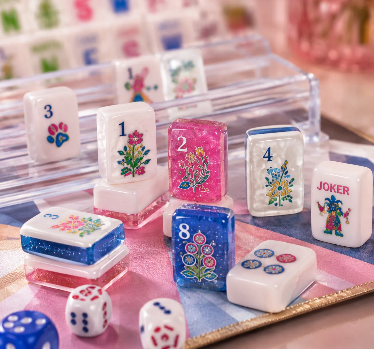 Mahjong tile material and finish options