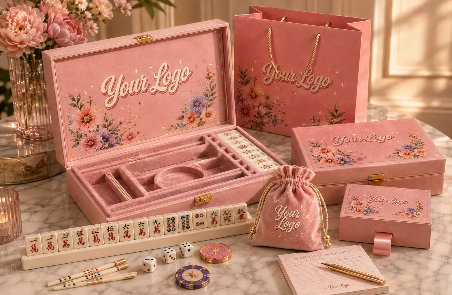 Mahjong products and packaging for brands