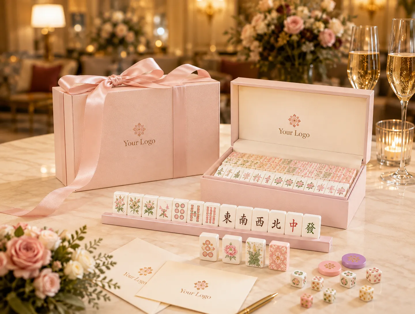 Premium branded Mahjong set prepared for corporate gifting