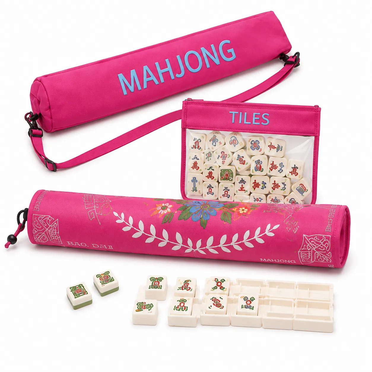 Drawstring Mahjong Tile and Rack Bags