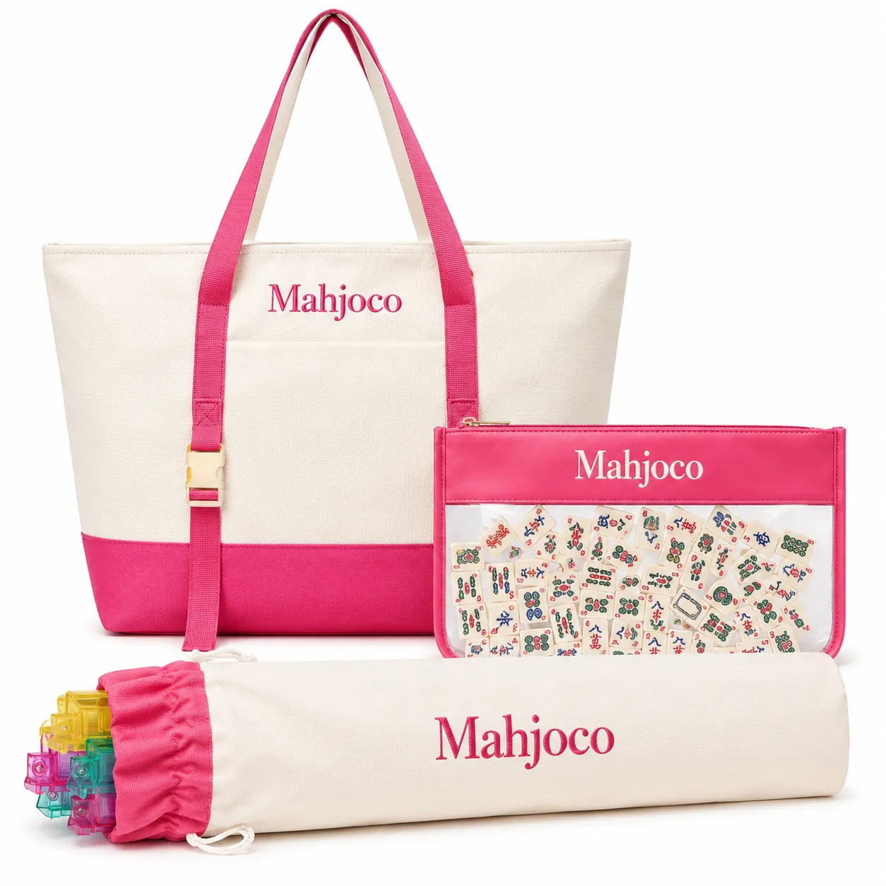 Canvas Mahjong Tote Bag Set