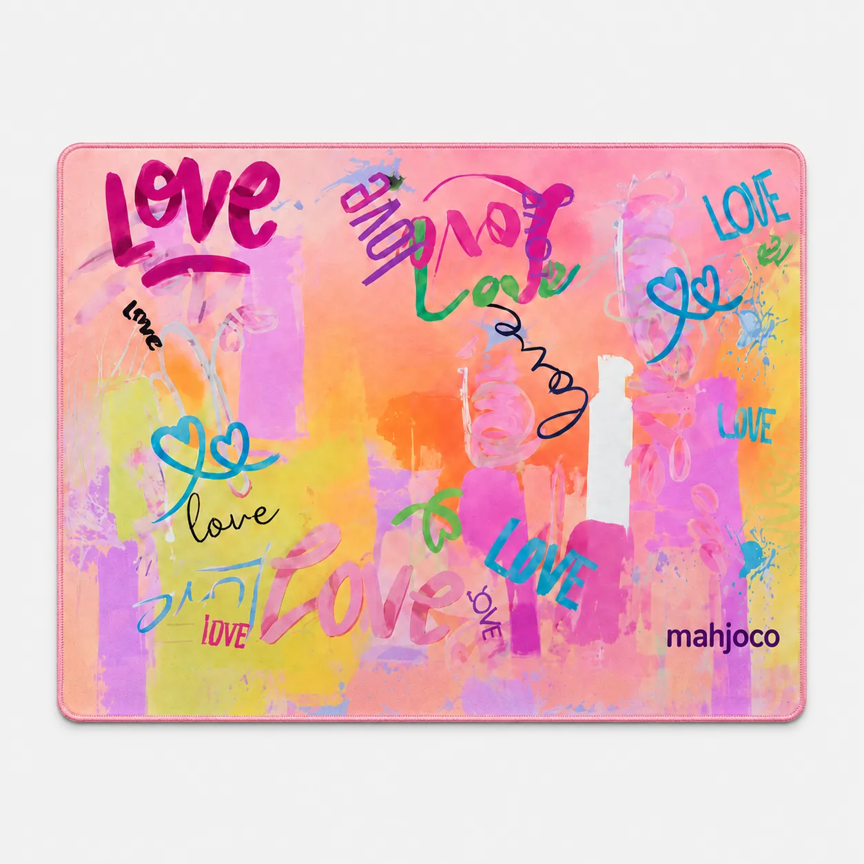 Modern Graffiti Mahjong Mat with Abstract Love Artwork
