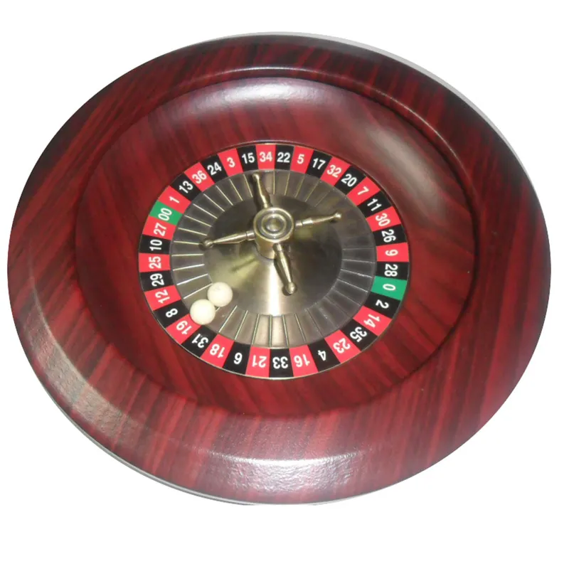 Premium Dark Wood-Finish Roulette Wheel with Two Balls