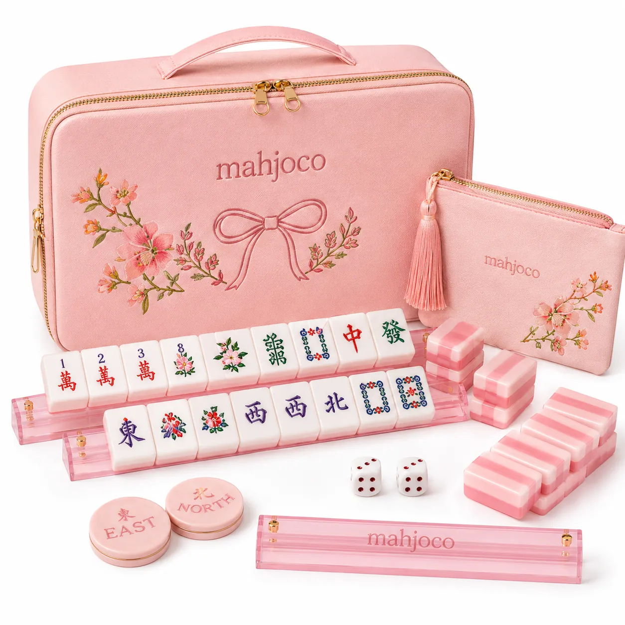 Floral Hard Case American Mahjong Set