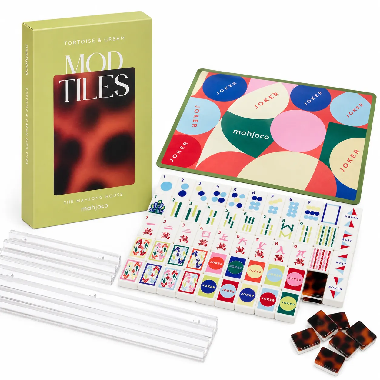 Illustrated Japanese Mahjong Tile Set