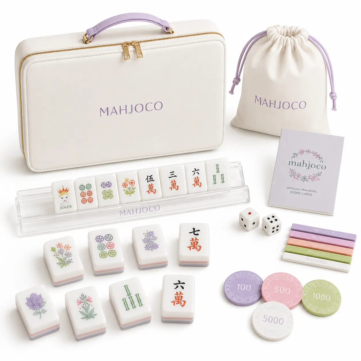 Classic Japanese Mahjong Set with Carrying Case