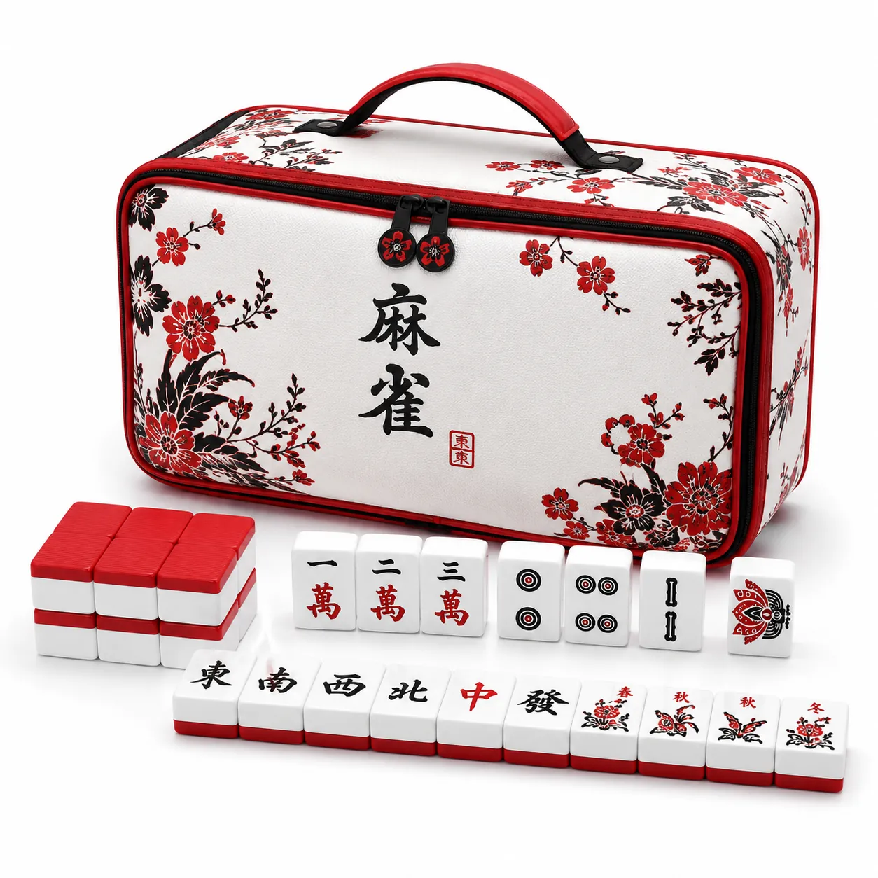 Traditional Print Japanese Mahjong Set