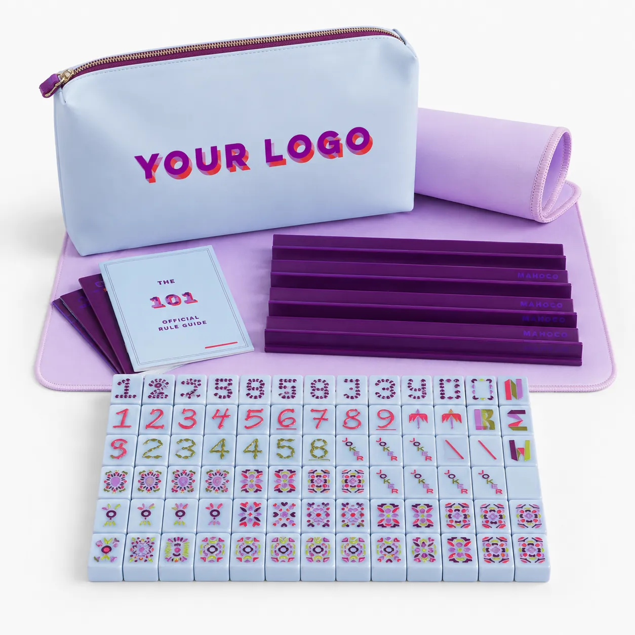 Travel Mahjong Set with Roll-Up Mat