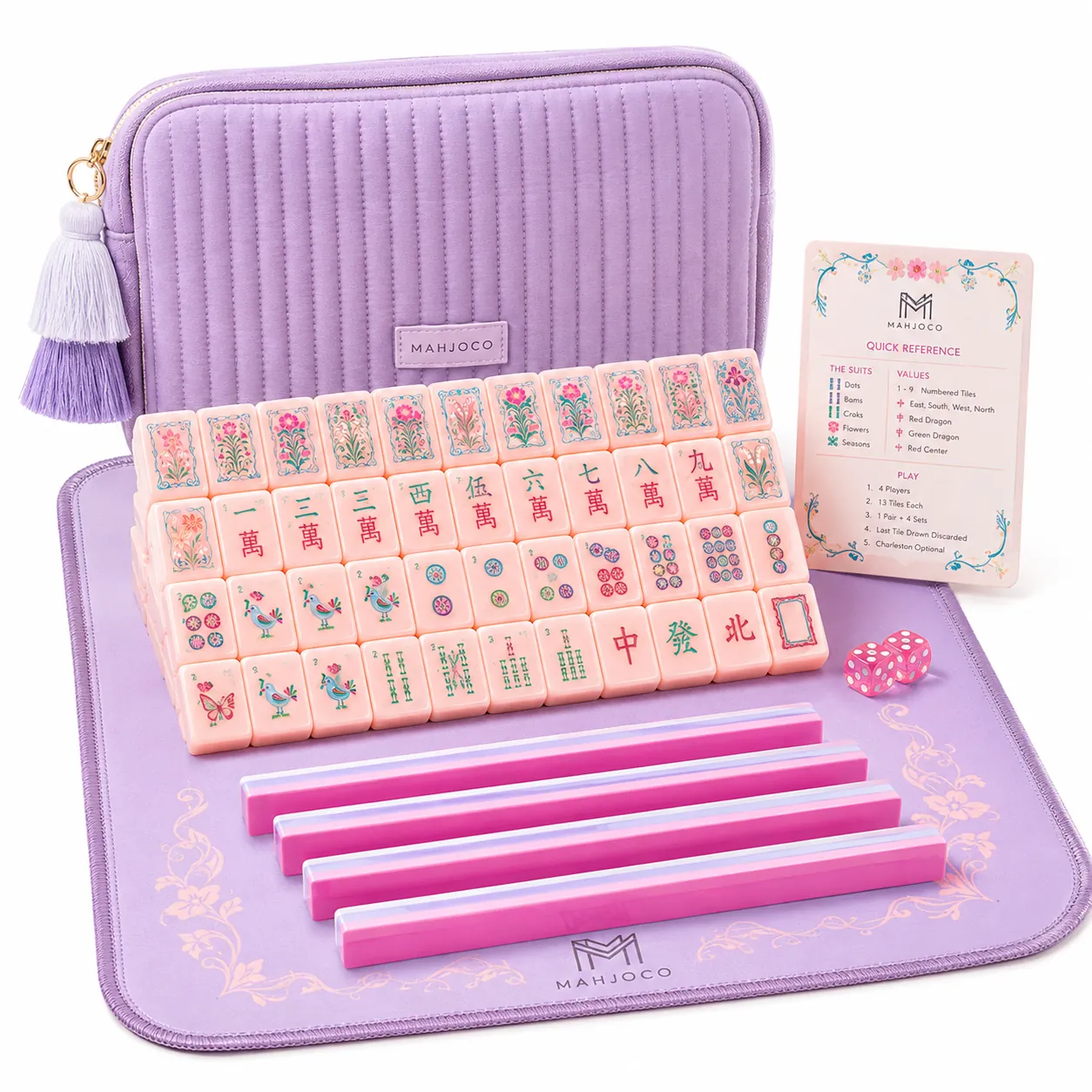 Ribbed Hard Case Travel Mahjong Set