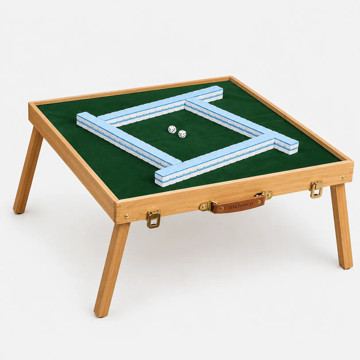 Wood Folding Mahjong Table with Felt Surface